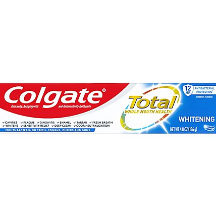 Colgate Total Whitening Toothpaste Gel - 4.8 Oz - Image 2