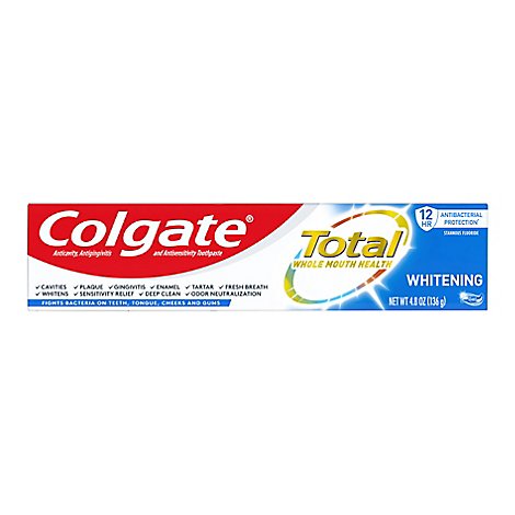 Colgate Total Whitening Toothpaste Gel - 4.8 Oz