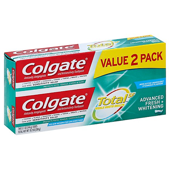 Colgate Total Advance Fresh Whitening Gel Twin Pack - 2-5.1 Oz