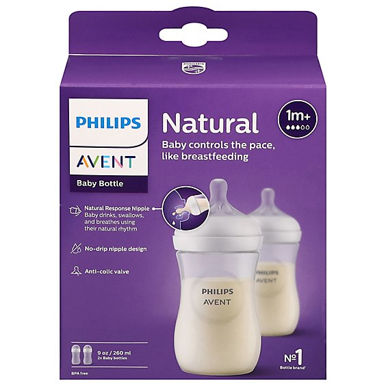 Avent Natural 9 Ounce Bottle - 2 Count