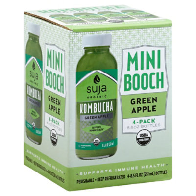 Suja Kombucha Mini Booch Organic Green Apple - 4-8.5 Oz - carrsqc