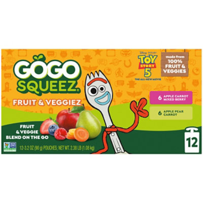 GoGo squeeZ Fruit & VeggieZ Variety Pack Pear Berry - 12 - 3.2 Oz