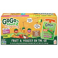 GoGo squeeZ Fruit & VeggieZ Variety Pack Pear Berry - 12 - 3.2 Oz - Image 3