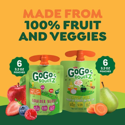 GoGo squeeZ Fruit & VeggieZ Variety Pack Pear Berry - 12 - 3.2 Oz - Image 3