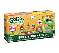 GoGo squeeZ Fruit & VeggieZ Variety Pack Pear Berry - 12 - 3.2 Oz