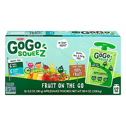 GoGo squeeZ Applesauce Variety Pack Apple Apple Gimme Five! - 12-3.2 Oz - Image 3