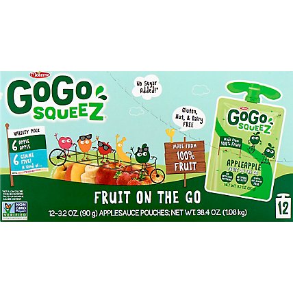 GoGo squeeZ Applesauce Variety Pack Apple Apple Gimme Five! - 12-3.2 Oz - Image 2