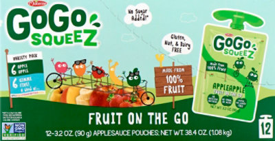 GoGo squeeZ Applesauce Variety Pack Apple Apple Gimme Five! - 12-3.2 Oz - Image 2