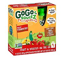 GoGo squeeZ Fruit & VeggieZ Apple Zucchini Strawberry - 4 - 3.2 Oz
