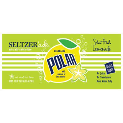 Polar Seltzer Starfruit Lemonade - 8-12 Fl. Oz. - Image 1