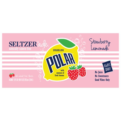 Polar Seltzer Strawberry Lemonade - 8-12 Fl. Oz. - Image 1