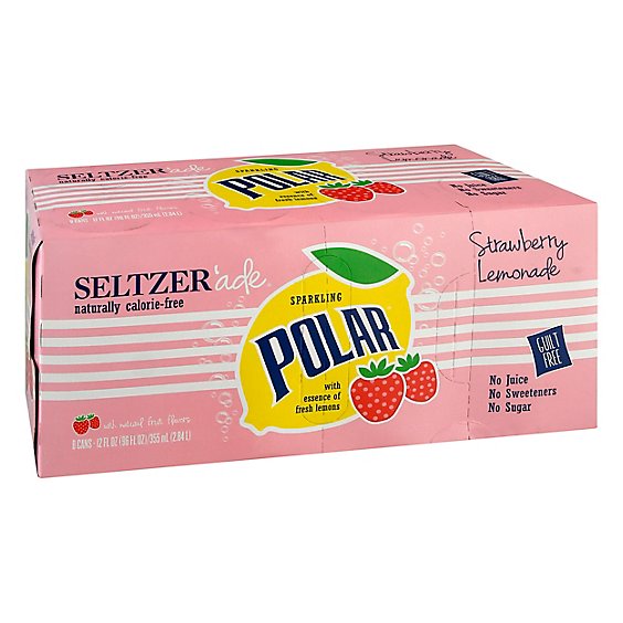 Polar Seltzer Strawberry Lemonade - 8-12 Fl. Oz.