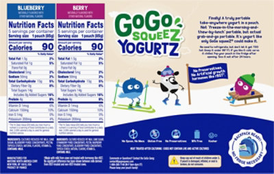 GoGo squeeZ YogurtZ, Variety Pack Blueberry Berry - 10 - 3 Oz - Image 6