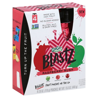 GoGo squeeZ BlastZ Raspberry Rush - 4-3.9 Oz - jewelosco