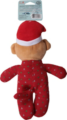 Pet Factory Holiday Sock Monkey Dog Toy - Each - Image 3