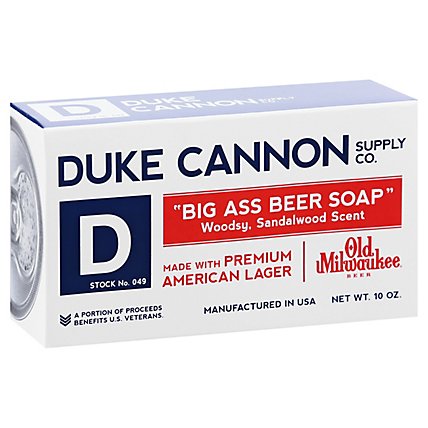 Duke Cannon Big Ass Beer Soap Woodsy Sandalwood Scent - 10 Oz - Image 1