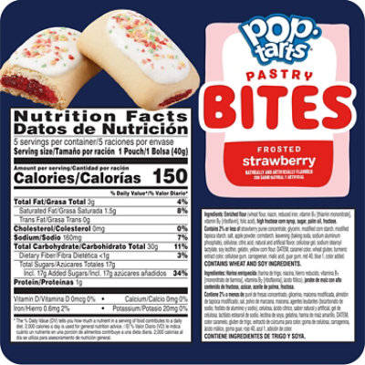 Pop-Tarts Kids Snacks Frosted Strawberry Baked Pastry Bites 5 Count - 7 Oz - Image 4