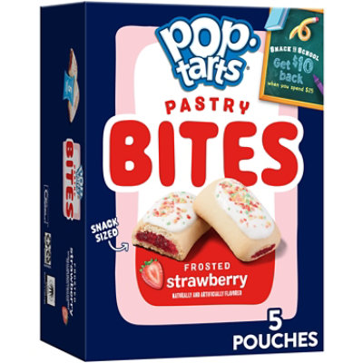 Pop-Tarts Baked Pastry Bites Frosted Strawberry Kids Snacks 5 Count - 7 Oz - Image 1