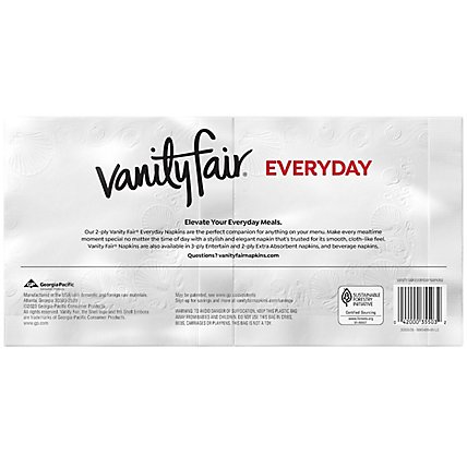 Vanity Fair Everyday Casual Napkins White Paper 2 Ply - 300 Count - Image 4