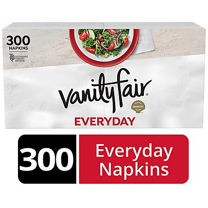 Vanity Fair Everyday Casual Napkins White Paper 2 Ply - 300 Count - Image 1