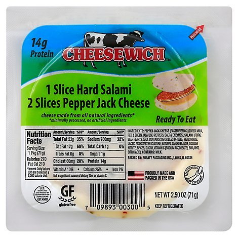 Cheesewich Pepper Jack & Hard Salami - 2.5 Oz