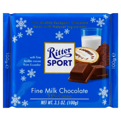 Ritter Sport Milk Chocolate With Arriba Cocoa From Ecuador Holiday - 3.5 Oz