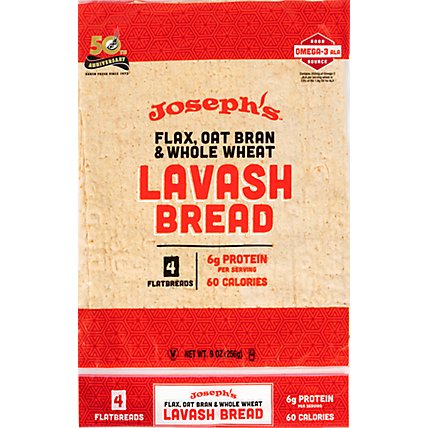Josephs Lavash Bread Flax 4 Count - 9 Oz - Image 1