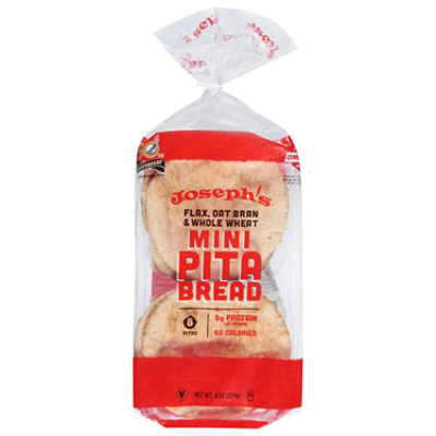 Josephs Flax Mini Pita Bread 8 Count - 8 Oz - Image 2