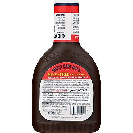 Sweet Baby Rays Hickory Barbeque Sauce - 28 Oz - Image 6