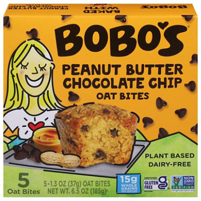 Bobos Oat Bites Pnt Btr Choc Chip - 6.5 Oz - Image 1