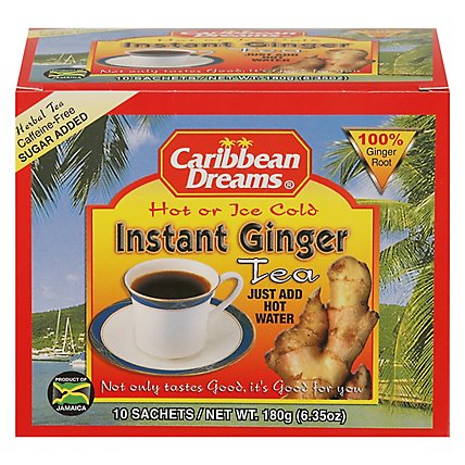 Caribbean Dreams Herbal Tea Instant Ginger Pre Sweetened 10 Count - 6.35 Oz - Image 2