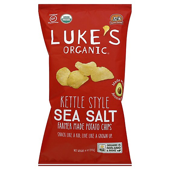 Lukes Org Chip Pto Sea Slt Kettle - 4 Oz