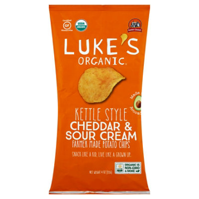 Lukes Org Chip Pto Ched Srcrm Ktl - 4 Oz