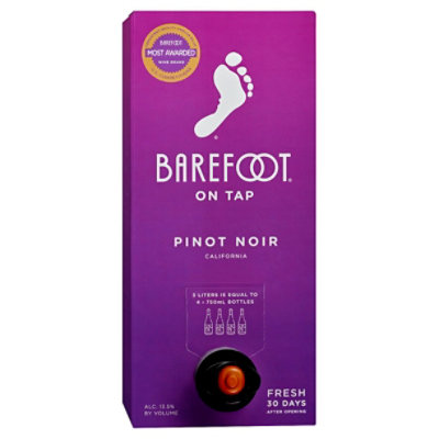 Barefoot Cellars On Tap Pinot Noir Red Box Wine - 3 Liter - Image 2