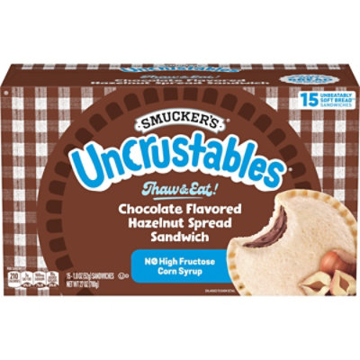 Smuckers Uncrustables Sandwich Soft Bread Chocolate Hazelnut Spread - 15-1.8 Oz - Image 1