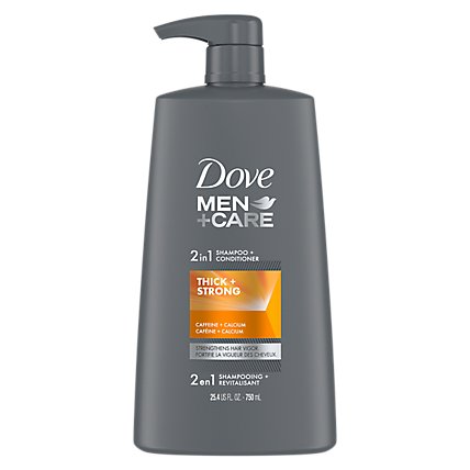 Dove Men+Care Shampoo + Conditioner 2 in 1 Thick to Strong - 25.4 Fl. Oz.