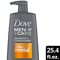 Dove Men+Care Shampoo + Conditioner 2 in 1 Thick to Strong - 25.4 Fl. Oz. - Image 1