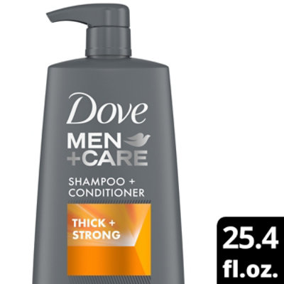 Dove Men+Care Shampoo + Conditioner 2 in 1 Thick to Strong - 25.4 Fl. Oz. - Image 1