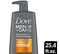 Dove Men+Care Shampoo + Conditioner 2 in 1 Thick to Strong - 25.4 Fl. Oz.