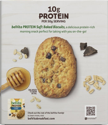 belVita Protein Biscuits Soft Baked Oats Honey & Chocolate 4 Count - 7.04 Oz - Image 6