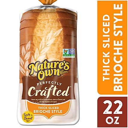 Natures Own Perfectly Crafted Brioche Style Bread Thick Sliced Non-GMO Brioche Bread - 22 Oz - Image 2