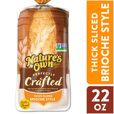 Natures Own Perfectly Crafted Brioche Style Bread Thick Sliced Non-GMO Brioche Bread - 22 Oz - Image 3