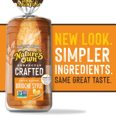Natures Own Perfectly Crafted Brioche Style Bread Thick Sliced Non-GMO Brioche Bread - 22 Oz - Image 3