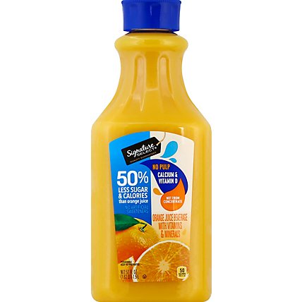 Signature SELECT Orange Juice No Pulp 50% Less Sugar Calcium & Vitamin D - 52 Fl. Oz. - Image 2