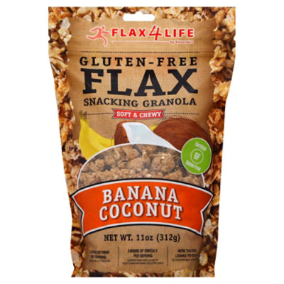 Flax4Life Granola Flax Gluten Free Soft & Chewy Banana Coconut - 11 Oz - Image 1