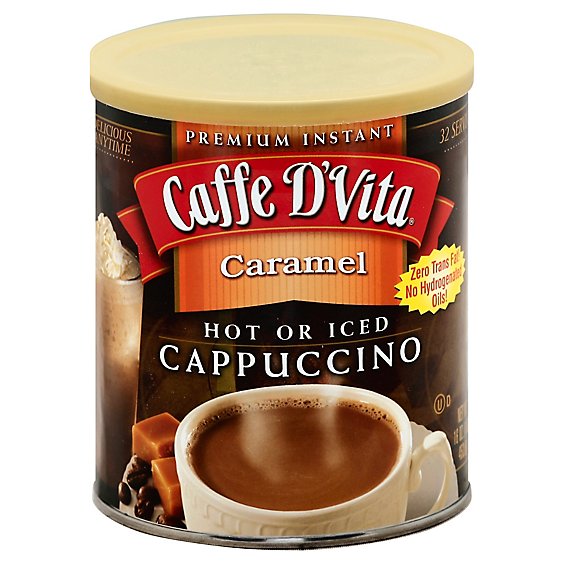 Caffe DVita Cappuccino Premium Instant Caramel - 16 Oz