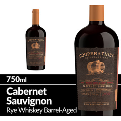 Cooper & Thief Napa Valley Rye Barrel Aged Cabernet Sauvignon Red Wine Bottle - 750 Ml
