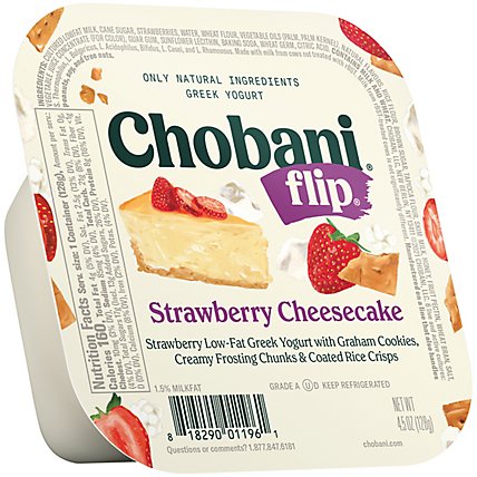 Chobani Flip Low-Fat Greek Yogurt Strawberry Cheesecake - 4.5 Oz - Image 2