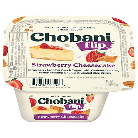 Chobani Flip Low-Fat Greek Yogurt Strawberry Cheesecake - 4.5 Oz