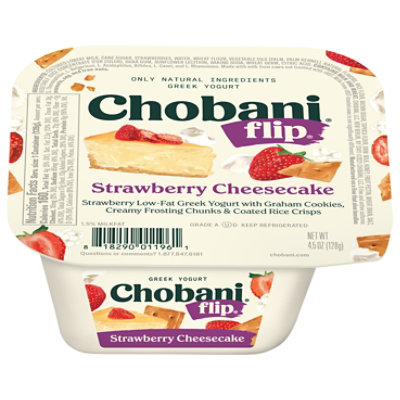 Chobani Flip Yogurt Greek Low Fat Strawberry Cheesecake - 5.3 Oz